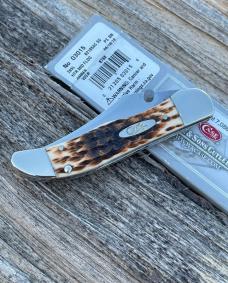 CASE XX ** 2018 KICKSTART AMBER PEACH SEED JIG BONE MID FOLDING HUNTER