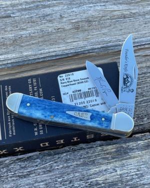 CASE XX ** 2021 SFO SMOKY MOUNTAIN KNIFE WORKS NAVY BLUE BONE FOUNDER'S COPPERHEAD NUMBERED - COA