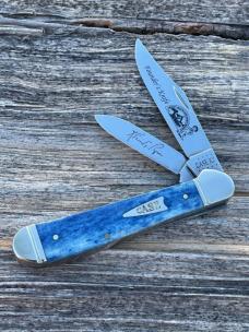 CASE XX ** 2021 SFO SMOKY MOUNTAIN KNIFE WORKS NAVY BLUE BONE FOUNDER'S COPPERHEAD NUMBERED - COA