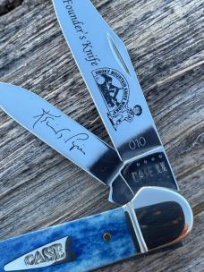 CASE XX ** 2021 SFO SMOKY MOUNTAIN KNIFE WORKS NAVY BLUE BONE FOUNDER'S COPPERHEAD NUMBERED - COA