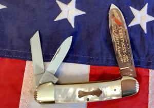 Fight'n Rooster 3 Blade Canoe w/ Flashy Mother of Pearl Handles -One of 100