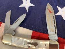Fight'n Rooster 3 Blade Canoe w/ Flashy Mother of Pearl Handles -One of 100