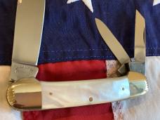 Fight'n Rooster 3 Blade Canoe w/ Flashy Mother of Pearl Handles -One of 100