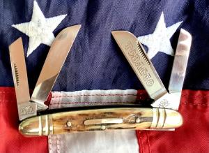 Bulldog Brand 1983 Congress Tobacco Blade Etch w/ Great Stag Handles