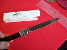 A.G.A. Campolin Italian 9" Dominus African Black Ebonywood Swedgey Blade UNUSED W/Orig. Box
