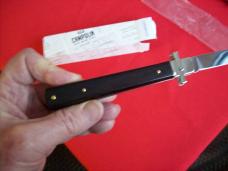 A.G.A. Campolin Italian 9" Dominus African Black Ebonywood Swedgey Blade UNUSED W/Orig. Box