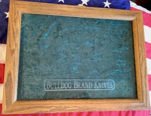 Bulldog Brand Super nice wood knife display 18x12