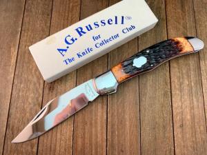 A.G. Russell Folding Hunter Bolster Lock Brown Jigged Bone 1989
