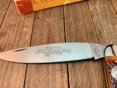 A.G. Russell Large Texas Toothpick Texas Ranger Commemorative 2003 European Red Deer Jigged Bone