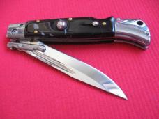 New 9" Roma Italian style Swing Guard Switchblade knife Black handles