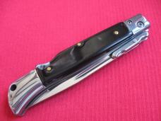 New 9" Roma Italian style Swing Guard Switchblade knife Black handles