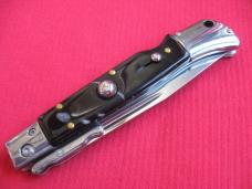 New 9" Roma Italian style Swing Guard Switchblade knife Black handles