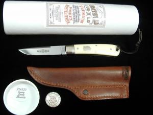 Great Eastern Cutlery GEC Ivory Linen Micarta Stingray Fixed Blade Sheath Knife NIT USA P74525