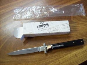 A.G.A. Campolin Italian 9" Dominus African Black Ebonywood Swedgey Blade UNUSED W/Orig. Box