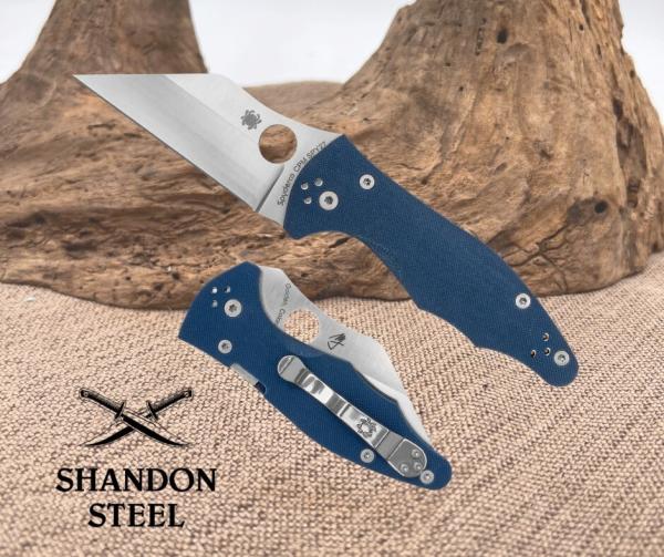 Spyderco Knives Yojimbo 2 C85GPCBL2 Blue G-10 CPM SPY27 Pocket Knife Stainless