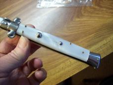 Vintage Italian 11 Incher White Pearlex W/Bayonet Blade Sterile Swivel Bolster UNUSED!