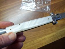 Vintage Italian 11 Incher White Pearlex W/Bayonet Blade Sterile Swivel Bolster UNUSED!