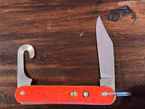 VINTAGE ORANGE SCHRADE WALDEN MC-1 PARATROOPER POCKET KNIFE
