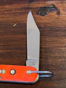 VINTAGE ORANGE SCHRADE WALDEN MC-1 PARATROOPER POCKET KNIFE