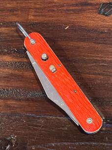 VINTAGE ORANGE SCHRADE WALDEN MC-1 PARATROOPER POCKET KNIFE