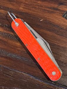 VINTAGE ORANGE SCHRADE WALDEN MC-1 PARATROOPER POCKET KNIFE
