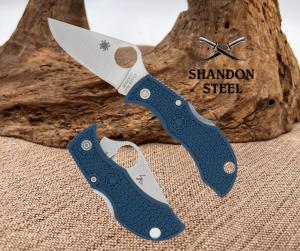 Spyderco Knives ManBug MPCBL Cobalt Blue FRN CPM SPY27 Stainless Pocket Knife