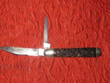 ROBESON 2 Blade "English Jack" knife w/jigged black plastic scales #622119