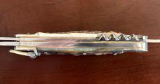 Hubertus West Germany Lever Lock Switchblade Camp Knife, Nice Stag Scales, Unused