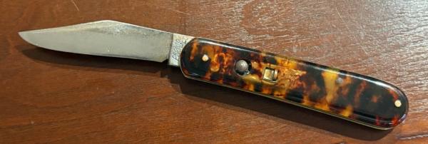 Colonial Pronto Fat Jack Switchblade Knife, Celluloid Tortoise Shell Scales, Used Colonial Pronto Fat Jack Switchblade Knife, Celluloid Tortoise Shell Scales, Used