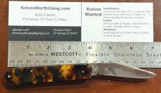 Colonial Pronto Fat Jack Switchblade Knife, Celluloid Tortoise Shell Scales, Used