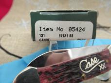 Case XX 2001 Cranberry Silver Script Canoe Pattern # 62131 SS