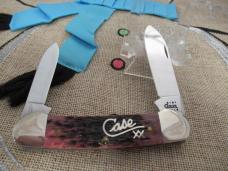 Case XX 2001 Cranberry Silver Script Canoe Pattern # 62131 SS