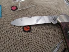 Case XX 2001 Cranberry Silver Script Canoe Pattern # 62131 SS