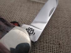 Case XX 2001 Cranberry Silver Script Canoe Pattern # 62131 SS