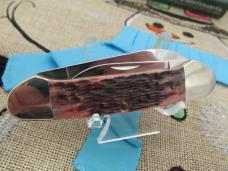 Case XX 2001 Cranberry Silver Script Canoe Pattern # 62131 SS