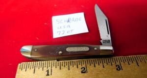 SCHRADE USA VINTAGE 72OT 3" DELRIN PEANUT STYLE PREOWNED FUNCTIONAL - COLLECTORS PIECE