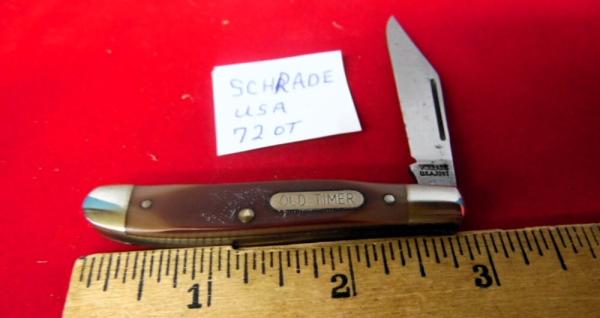 SCHRADE USA VINTAGE 72OT 3" DELRIN PEANUT STYLE PREOWNED FUNCTIONAL - COLLECTORS PIECE