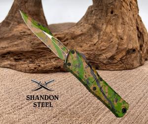 Microtech Combat Troodon® Bowie Gen III Signature Series OD Green/Tan W/Black Splatter Standard 1146