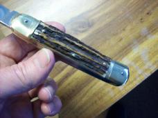 Vintage Hubertus Knife Large Size 11 West German Awesome Stag/Antler Ritter Fact. UNUSED Beauty!
