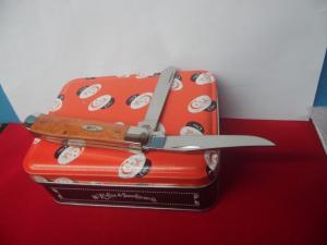 CASE XX USA 2012 CHESNUT BONE MINI TRAPPER IN TIN
