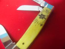 CASE XX 2014 USA YELLOW STOCKMAN "HE IS RISEN" IN TIN IS UNUSED