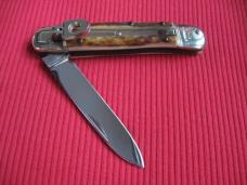 Vintage German WEIDMANNSHEIL Stag Leverlock Switchblade Knife - Mint w/Tag