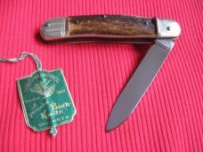 Vintage German WEIDMANNSHEIL Stag Leverlock Switchblade Knife - Mint w/Tag