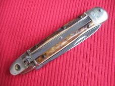 Vintage German WEIDMANNSHEIL Stag Leverlock Switchblade Knife - Mint w/Tag