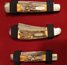 CASE XX Stag Damascus Centennial (1889-1989) 12 piece knife set. SN 461 of 750. Never used, in case.