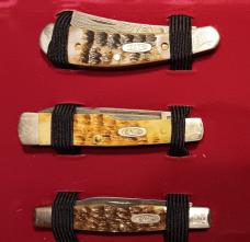 CASE XX  Rogers Bone Damascus Centennial (1889-1989) 12 piece knife set. SN 081 of 750. Never used.
