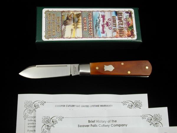 Beaver Falls Cutlery Co Smooth Bourbon Bone Jack Knife NIT from Cooper Cutlery Made in USA BSB Beaver Falls Cutlery Co Smooth Bourbon Bone Jack Knife NIT from Cooper Cutlery Made in USA BSB