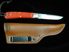 Great Eastern Cutlery GEC Red Licorice Jigged Bone Stingray Fixed Blade Sheath Knife NIT USA P74525