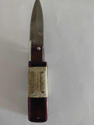 Timascus and Damascus  Mammoth ivory Picklock Auto 5.7 inch Rare Armenia switchblade 