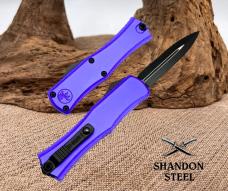 Microtech Knives Mini Hera Black D/E M390MK w/ Purple Handle 1702M-1PU